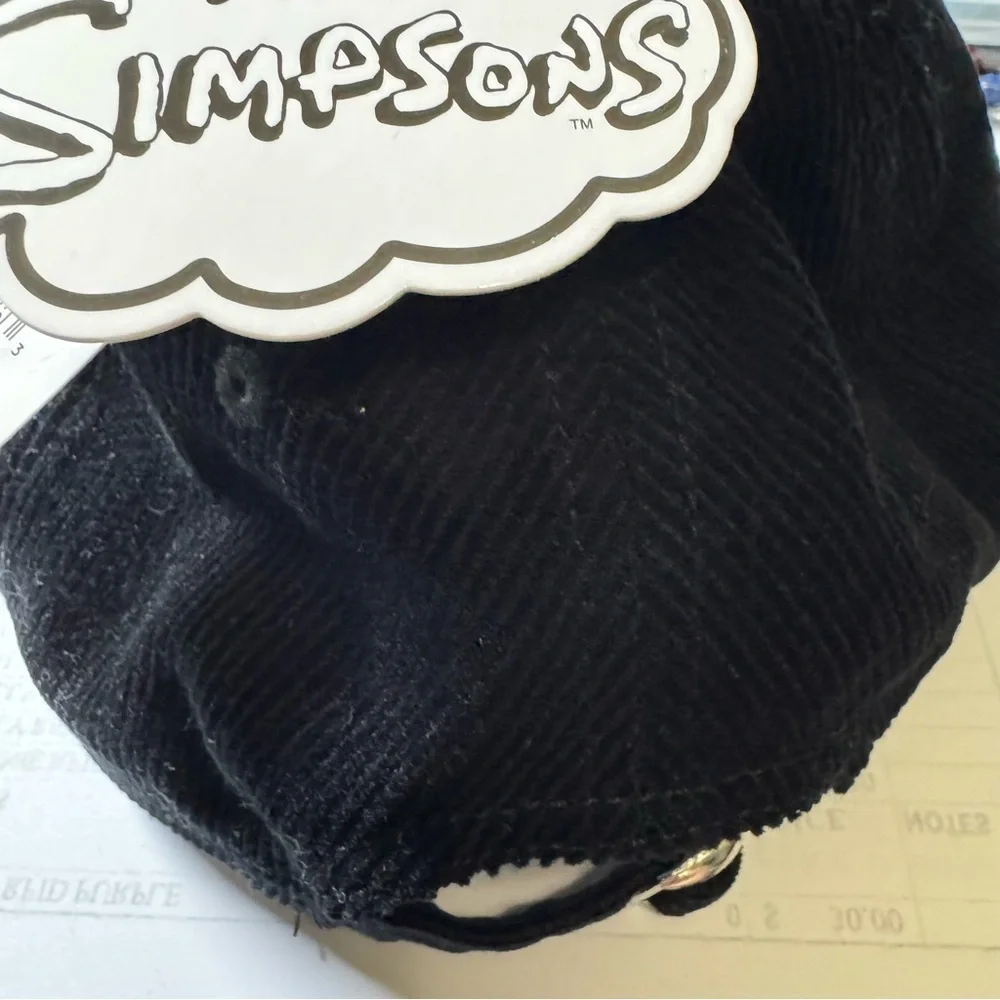 Bart Simpson Men's Skeletons Corduroy Baseball Cap, Black